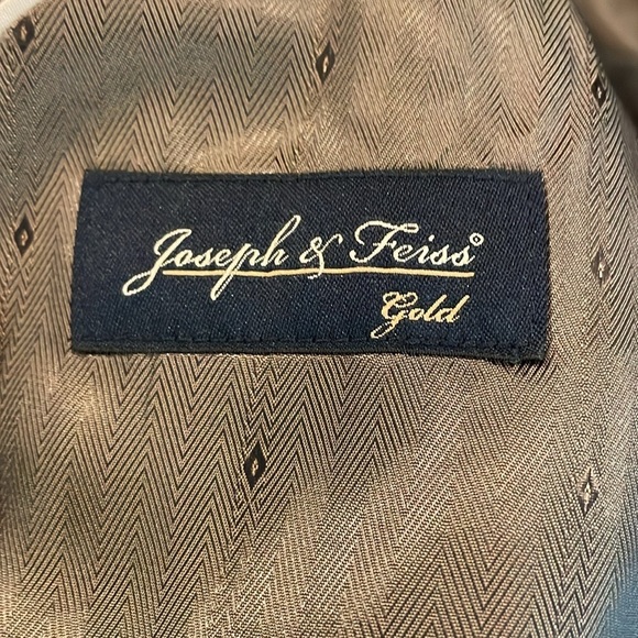 Joseph & Feiss Gold Signature Check Sport Coat 100% Wool Mens Size 48L - Picture 7 of 7
